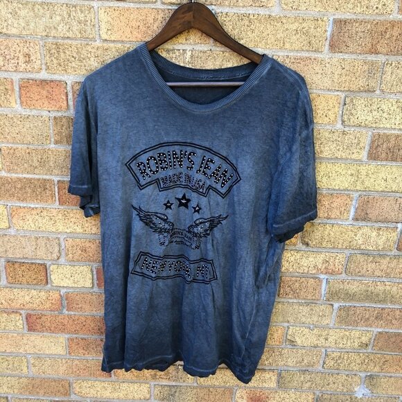 Vintage Robin's Jeans Studded T Shirt XXL - Picture 5 of 5